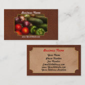 Carte De Visite Nourriture - oignons, tomates, poivrons, et (Devant / Derrière)