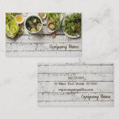 Carte De Visite Nourriture verte de végétarien de restaurant de (Devant / Derrière)