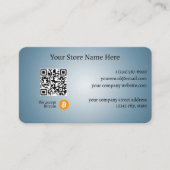 Carte De Visite Nous acceptons Bitcoin QR Code Gradient Bleu (Devant)
