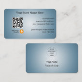 Carte De Visite Nous acceptons Bitcoin QR Code Gradient Bleu (Devant / Derrière)