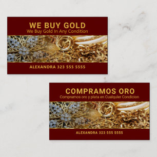Carte De Visite Nous achetons Gold Custom Typography
