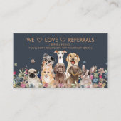 Carte De Visite Nous aimons les références Floral Chien Imprimer (Devant)