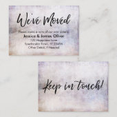 Carte De Visite "Nous avons bougé" écriture manuscrite sur Grunge (Devant / Derrière)