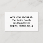 Carte De Visite Nous Avons Déménagé À Plage Naples Pier Floride (Dos)