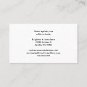 Carte De Visite Nous avons déplacé des bureaux Black White Moving (Dos)