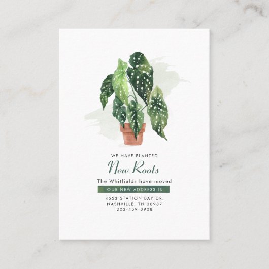 Carte De Visite Nous avons déplacé l'aquarelle Elegant Moving Fair (Devant)