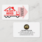 Carte De Visite NOUS AVONS DÉPLACÉ L'Avis À L'Entreprise (Devant / Derrière)