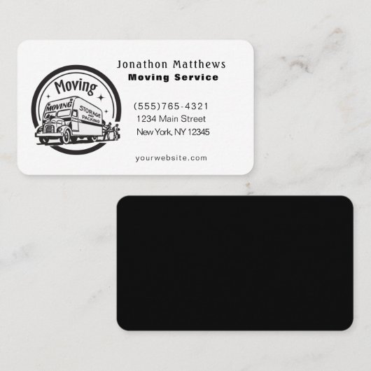 Carte De Visite Nous Déplaçons Le Service Entreprise (Devant / Derrière)