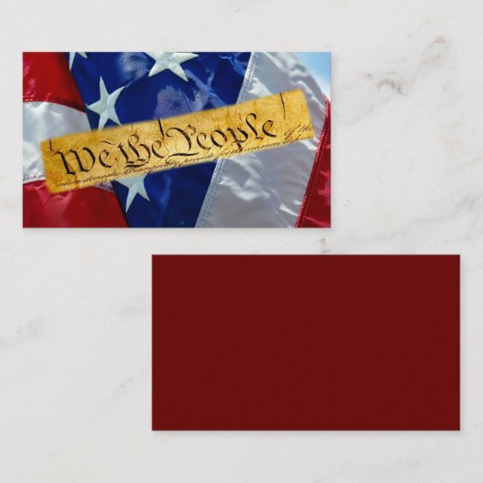 Carte De Visite Nous Le Peuple Drapeau Américain (Devant / Derrière)