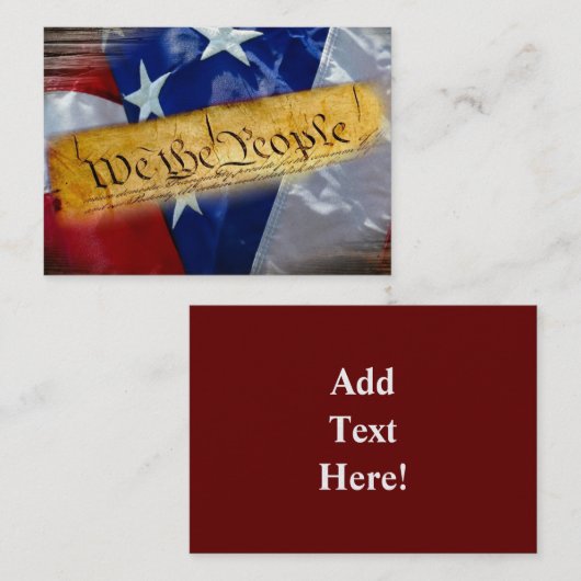 Carte De Visite Nous Le Peuple Drapeau Américain (Devant / Derrière)