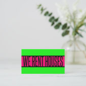 Carte De Visite NOUS LOUONS MAISONS Neon Green Hot Pink (Debout devant)