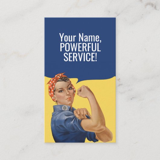 Carte De Visite Nous pouvons le faire Custom Rosie Le Riveter Femi (Devant)