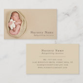 Carte De Visite Nouveau-né bébé & Teddy, baby-sitter, garderie, cr (Devant / Derrière)