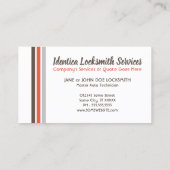 Carte De Visite NOUVEAU serrurier rétro (Dos)