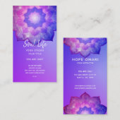 Carte De Visite Nouvel âge | Violet Lotus Méditation Mandala (Devant / Derrière)