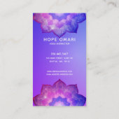 Carte De Visite Nouvel âge | Violet Lotus Méditation Mandala (Dos)