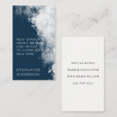 Carte De Visite Nouvel Embauché | Texture Bleu Blanc (Devant / Derrière)