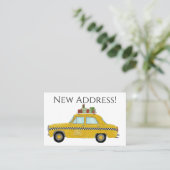 Carte De Visite Nouvelle adresse cabine jaune cadeaux de Noël (Debout devant)