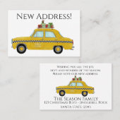 Carte De Visite Nouvelle adresse cabine jaune cadeaux de Noël (Devant / Derrière)