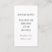 Carte De Visite Nouvelle adresse Changement d'adresse |Déplacement (Dos)