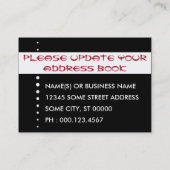 Carte De Visite nouvelle adresse de la californie (Dos)