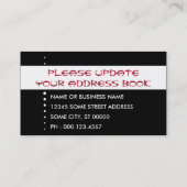 Carte De Visite nouvelle adresse de la californie (Dos)