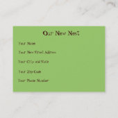 Carte De Visite Nouvelle adresse de volière rouge (Dos)