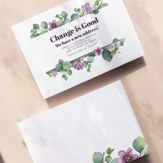 Carte De Visite Nouvelle adresse résidentielle Eucalyptus Moving F