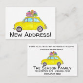 Carte De Visite Nouvelle adresse Retro Fiat 500 Cadeaux de Noël (Devant / Derrière)
