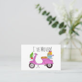 Carte De Visite Nouvelle adresse Scooter rétro de Noël (Debout devant)