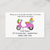 Carte De Visite Nouvelle adresse Scooter rétro de Noël (Dos)