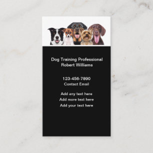 Carte De Visite Nouvelle classe de formation de chiens canins