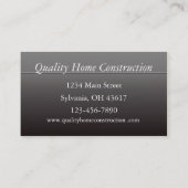 Carte De Visite Nouvelle construction résidentielle (Dos)