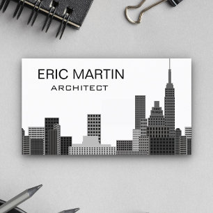 Carte De Visite Nouvelle ligne d'horizon de New York grise archite