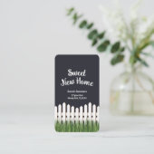 Carte De Visite Nouvelle maison douce avec clôture blanche et herb (Debout devant)