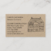 Carte De Visite Nouvelle maison Entrepreneur en construction moder (Dos)