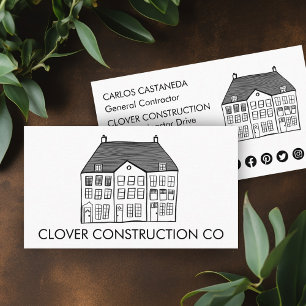 Carte De Visite Nouvelle maison Moderne Construction Entrepreneur 