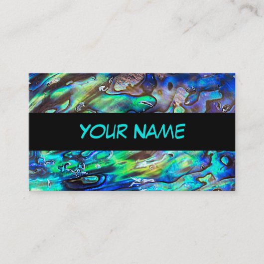 Carte De Visite Nouvelle-Zélande Abalone Paua Shell Motif 1 (Devant)