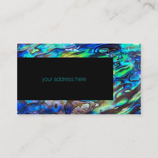 Carte De Visite Nouvelle-Zélande Abalone Paua Shell Motif 1 (Dos)