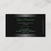 Carte De Visite Novelty Black and White Ombre Green Frame Ajouter (Dos)