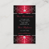 Carte De Visite Novelty Black Red Ornate Ornements Bijoux Photo (Dos)