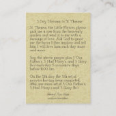 Carte De Visite Novena de 5 jours à St Therese (Dos)