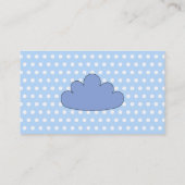 Carte De Visite Nuage bleu sur les points de polka bleus et blancs (Dos)