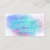 Carte De Visite nuage d'aquarelle turquoise pastel (Dos)