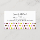 Carte De Visite Nuage de boulangerie de petit gâteau (Dos)