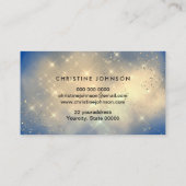 Carte De Visite nuage doré votre logo sur bleu (Dos)
