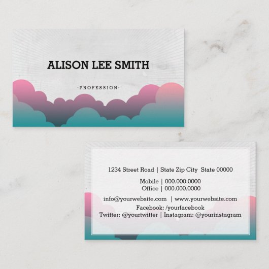 Carte De Visite Nuage romantique (Devant / Derrière)