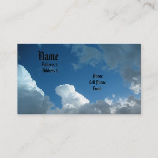 Carte De Visite Nuages (Devant)