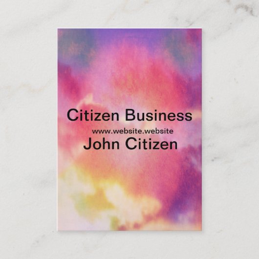 Carte De Visite Nuages abstraits roses, jaunes et bleus (Devant)