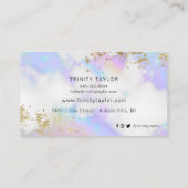 Carte De Visite Nuages arc-en-ciel holographiques et fausse feuill (Dos)